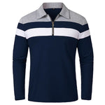 Gestreept Poloshirt Met Ritssluiting