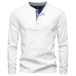 Henley Heren Shirt Met Lange Mouwen