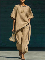Anila | Linen Cropped Pant Set