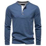 Henley Heren Shirt Met Lange Mouwen
