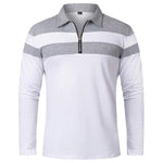 Gestreept Poloshirt Met Ritssluiting
