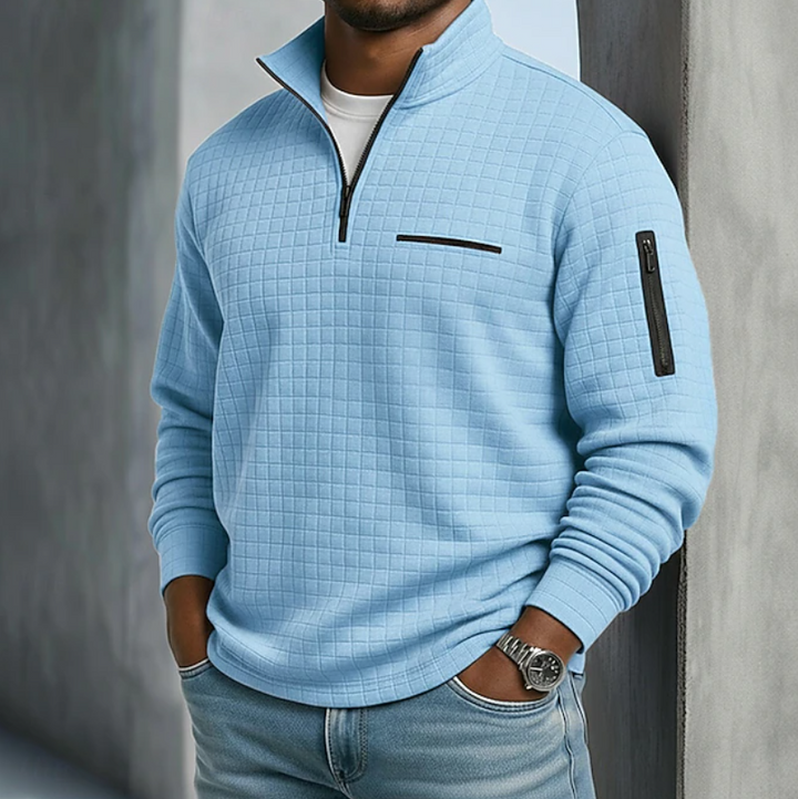 Jasper wafelshirt blauw