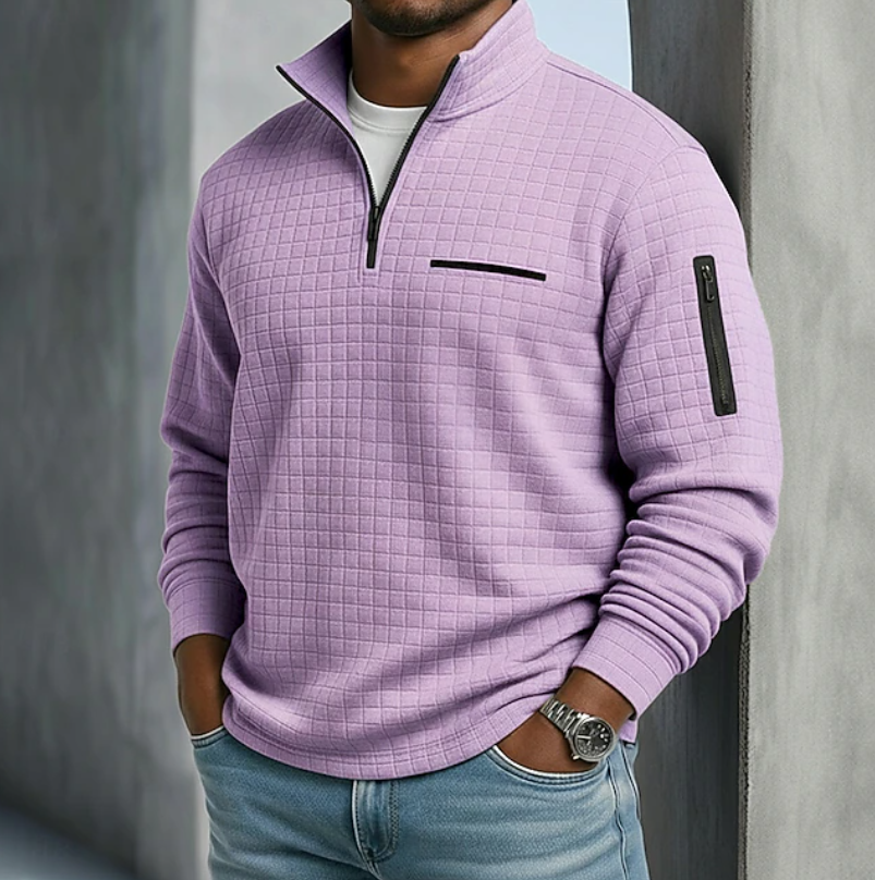 Jasper wafelshirt paars