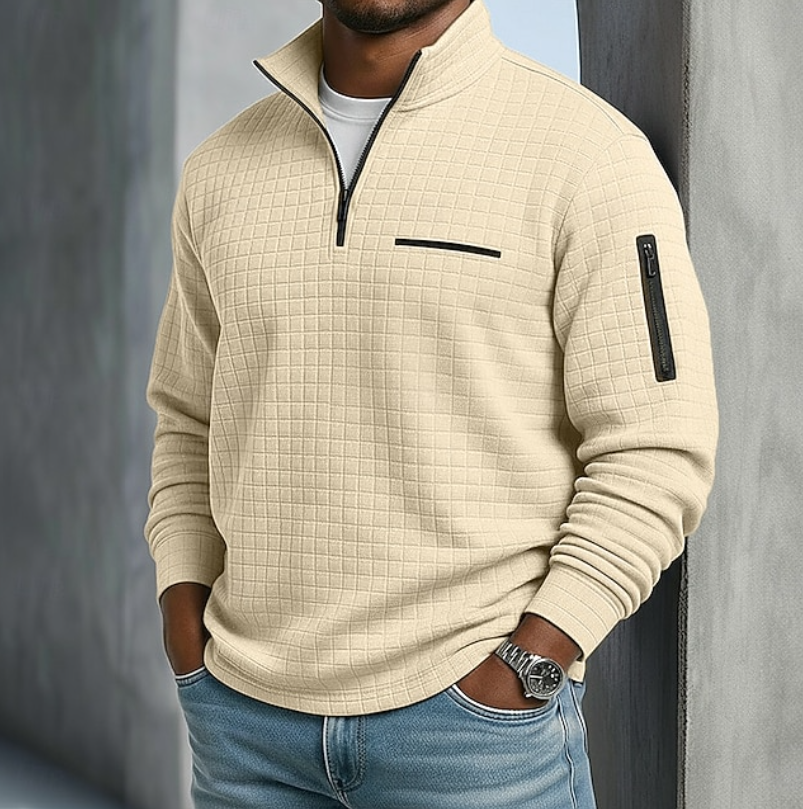 Jasper wafelshirt beige