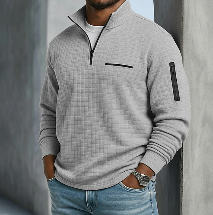 Jasper wafelshirt grijs