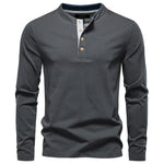 Henley Heren Shirt Met Lange Mouwen