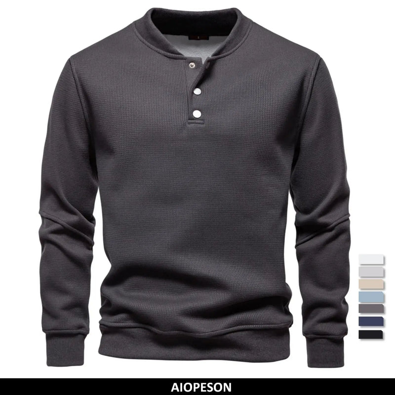 Gevoerd Sweatshirt Met Knoopdesign