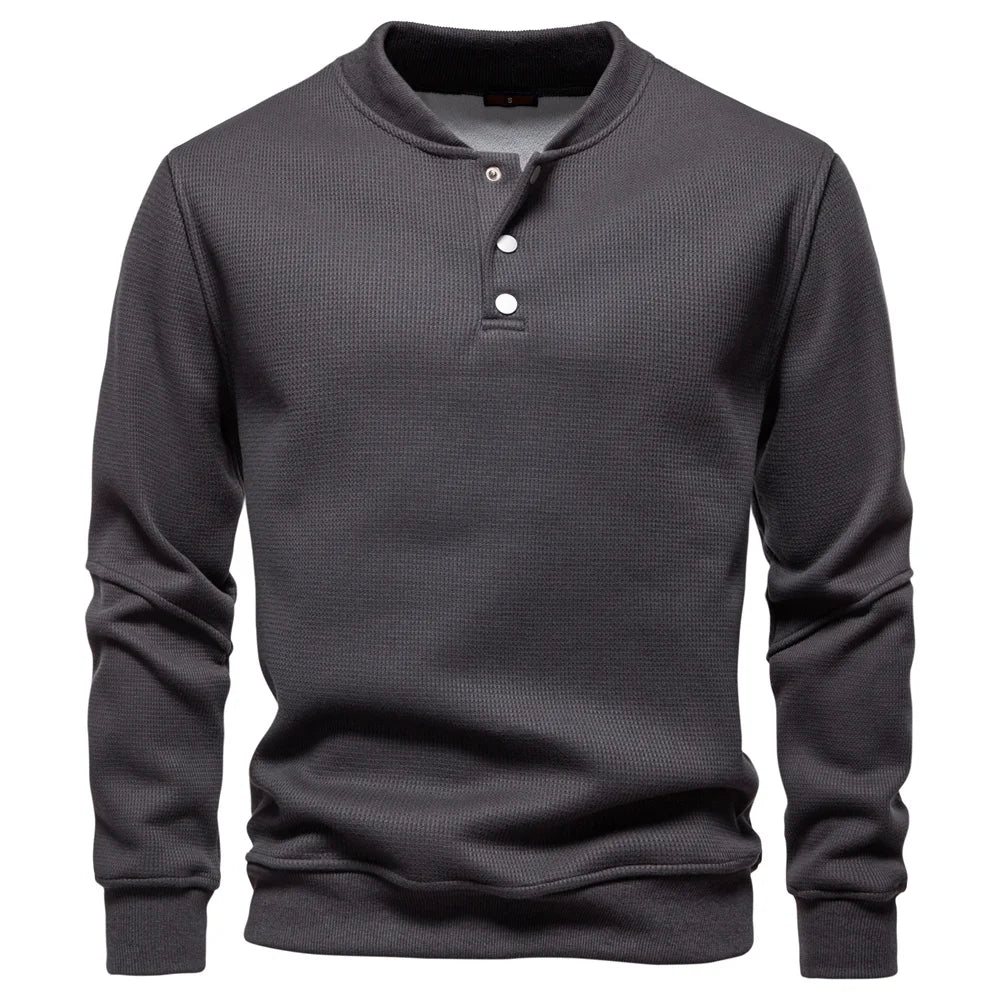 Gevoerd Sweatshirt Met Knoopdesign