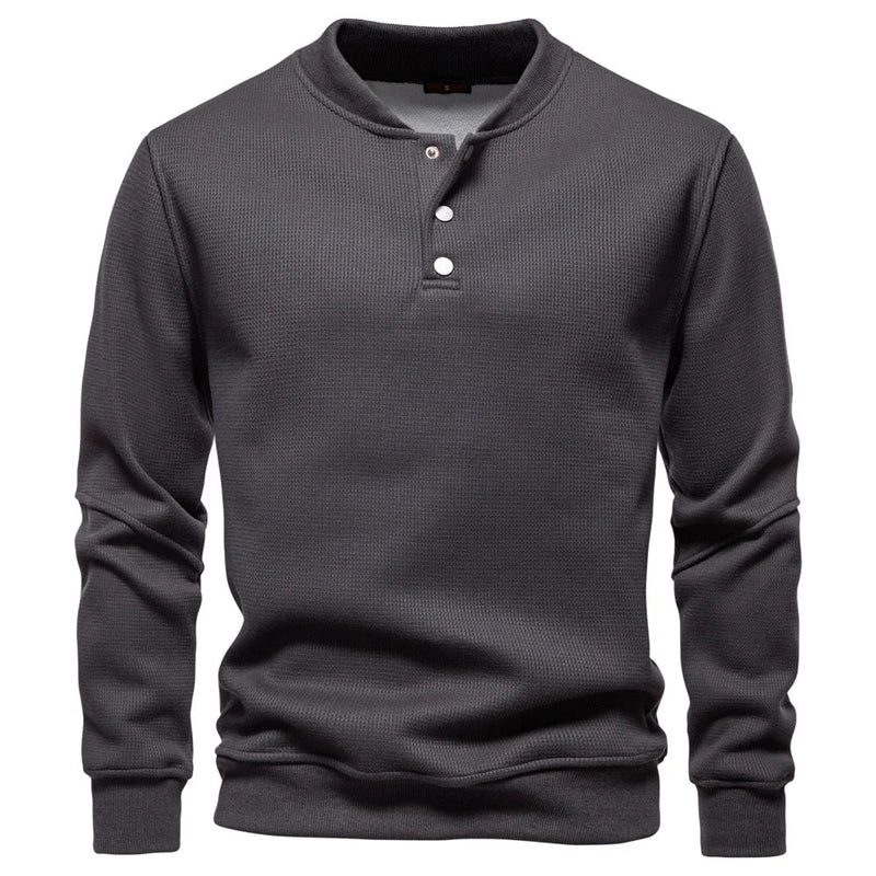 Gevoerd Sweatshirt Met Knoopdesign