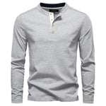 Henley Heren Shirt Met Lange Mouwen