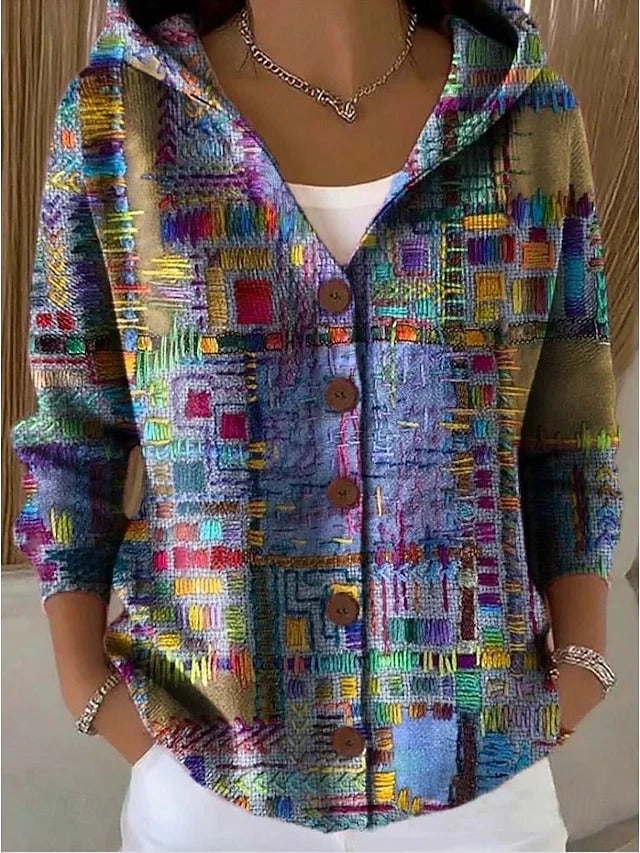 Petra | Geprint vest met capuchon