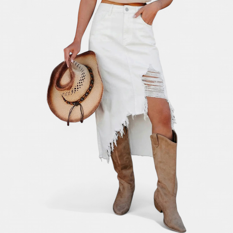GEORGIA | HIGH-WAIST DENIM MAXI SKIRT