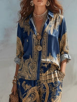 Dominique | Baroque Print Shirt & Trouser Set