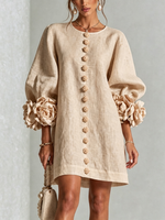 AOIBHEANN | ROSETTE-CUFF MINI DRESS
