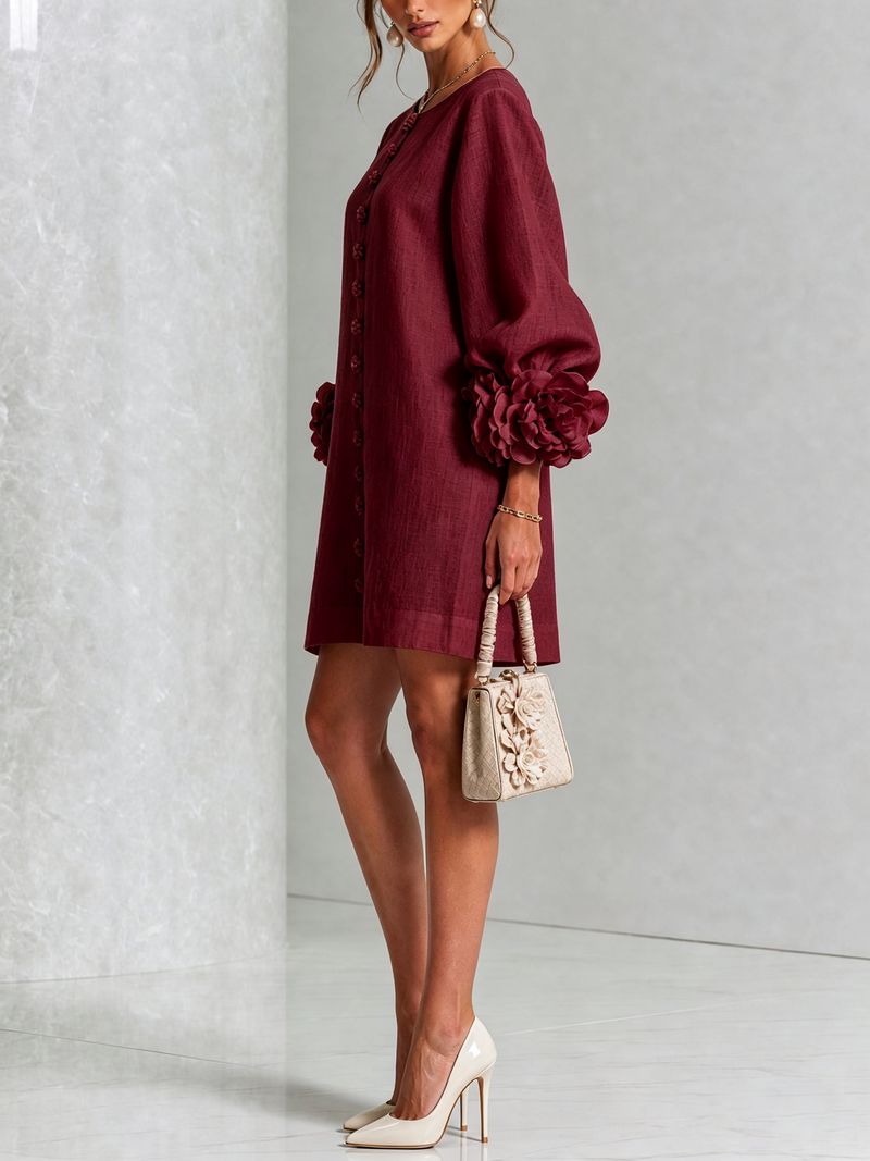 AOIBHEANN | ROSETTE-CUFF MINI DRESS