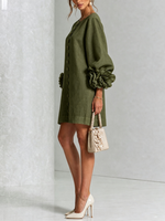AOIBHEANN | ROSETTE-CUFF MINI DRESS