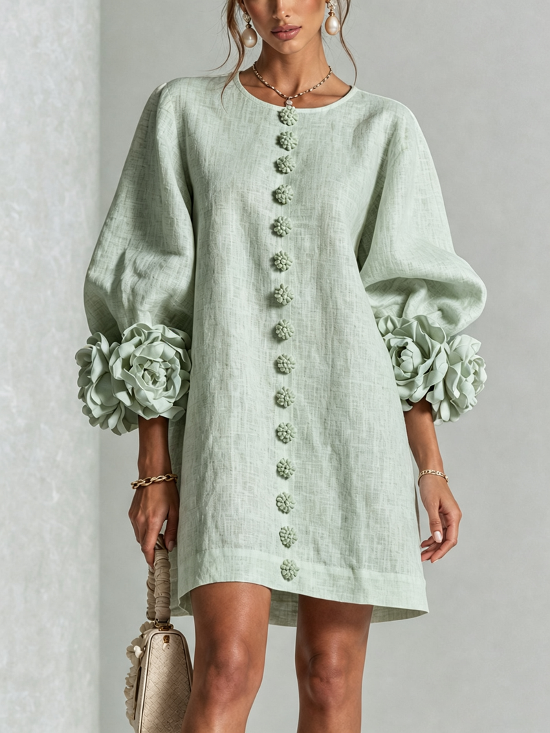AOIBHEANN | ROSETTE-CUFF MINI DRESS