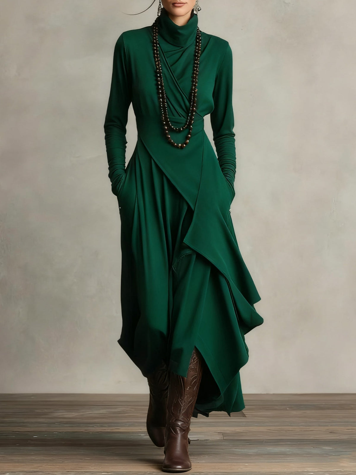 Arielle | Vintage Asymmetrical Collar Dress