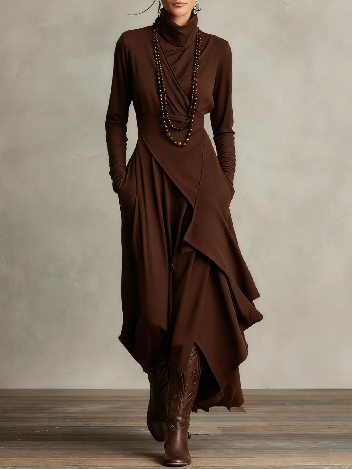 Arielle | Vintage Asymmetrical Collar Dress