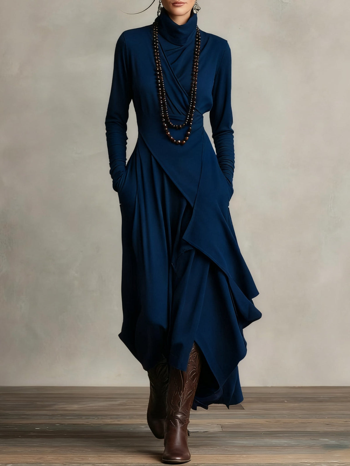 Arielle | Vintage Asymmetrical Collar Dress
