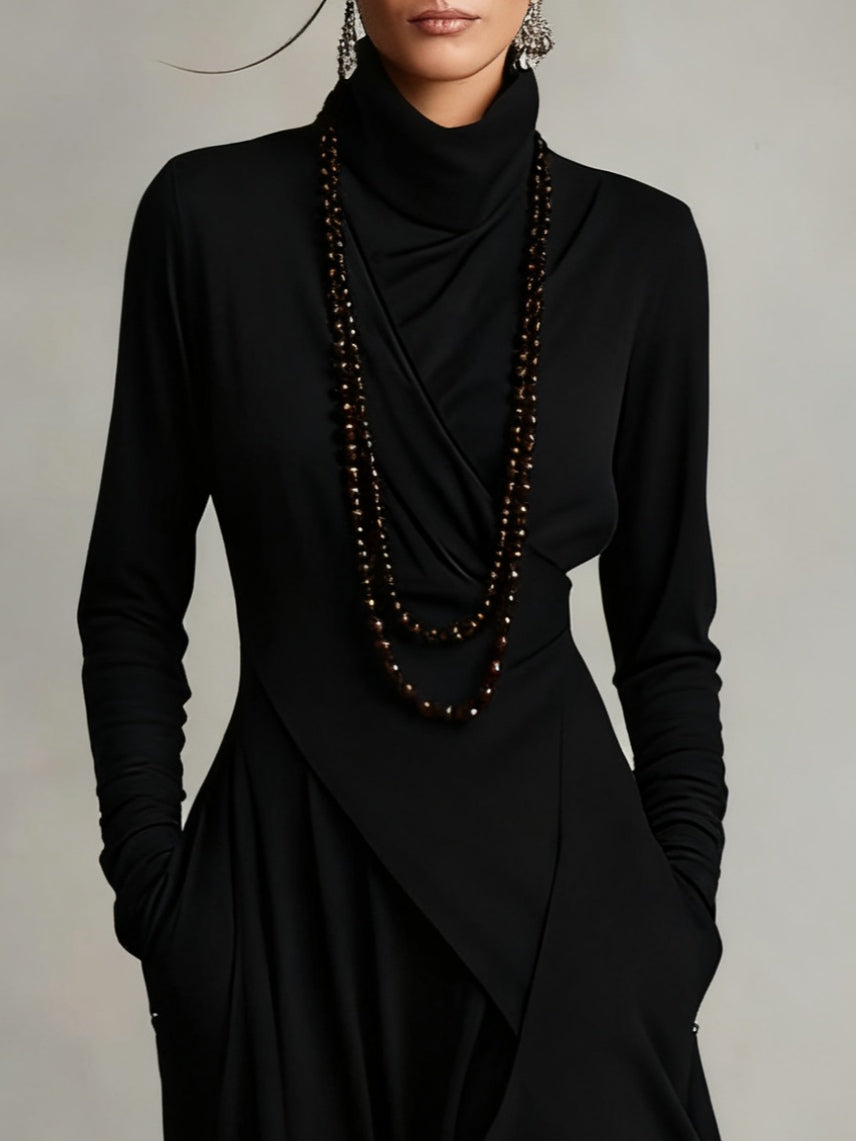 Arielle | Vintage Asymmetrical Collar Dress