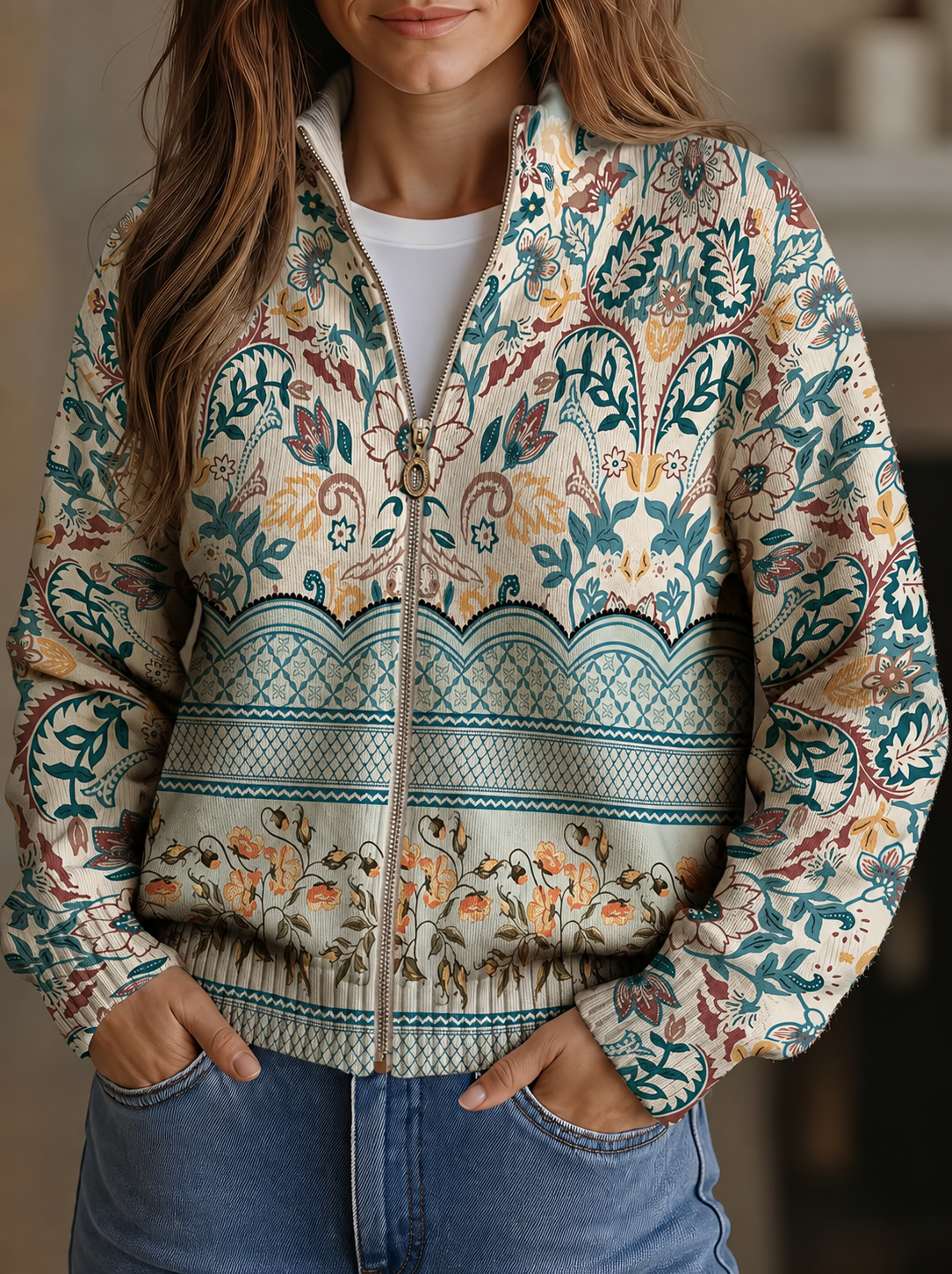 Sybilla™ | Retro Floral Botanical Border Print