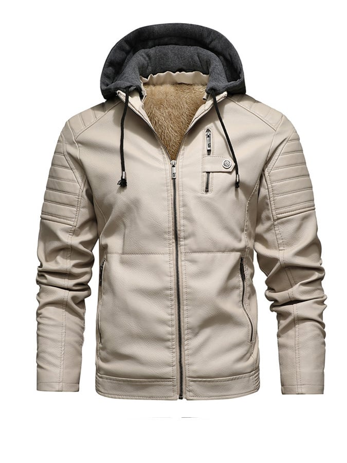 Gevoerde Look Jas met Capuchon en Rits