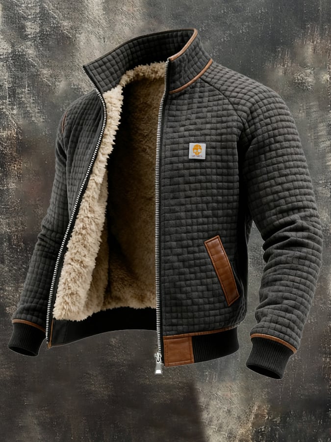 Getextureerde blouson met een gestructureerde hoge kraag