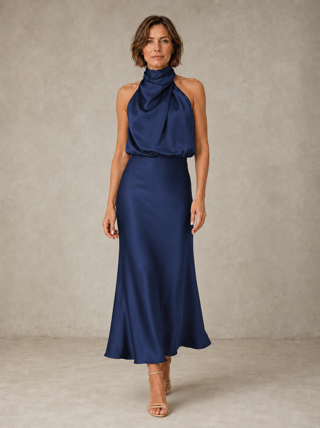 Harper | Halter Satijnen Avondjurk