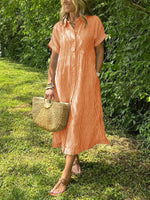 Wendy | Striped Button-Down Midi Shirt Dress