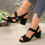 GRÁINNE | CROSS STRAP BLOCK HEELS