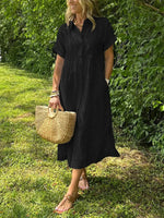 Wendy | Striped Button-Down Midi Shirt Dress