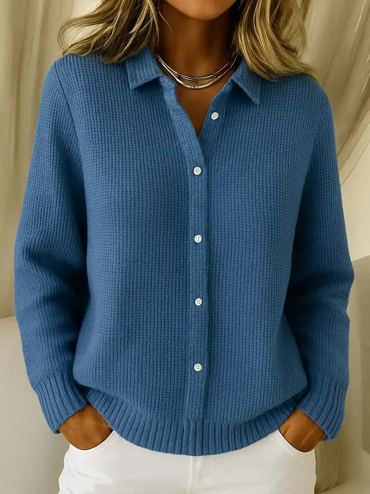 Katrina | Getextureerde Gebreide Knopen Cardigan