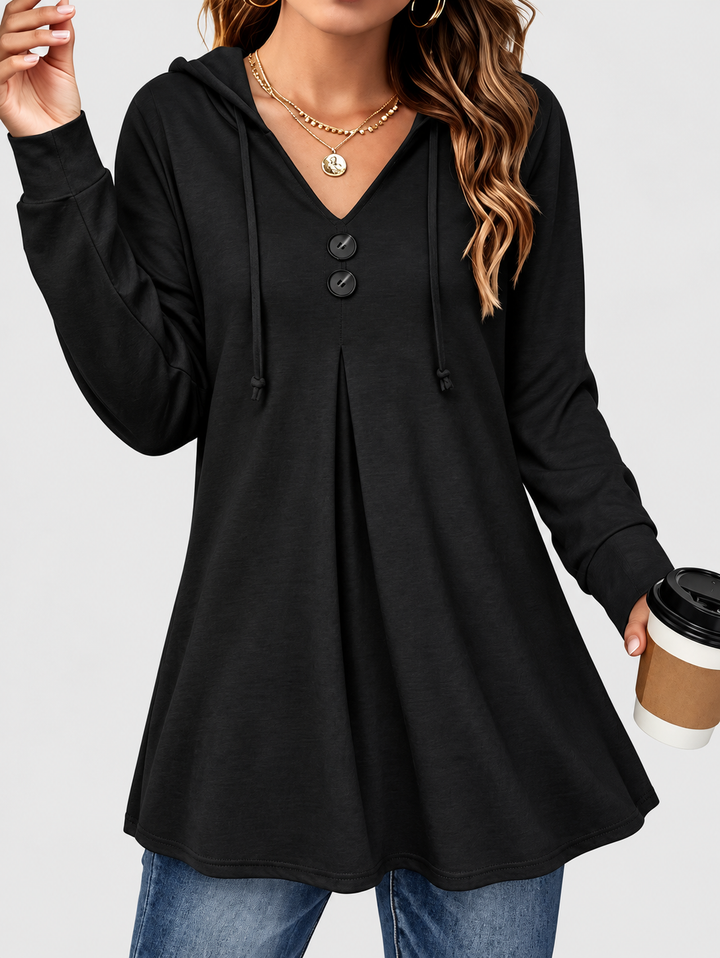 Elin | Lange Hoodie met V-Hals