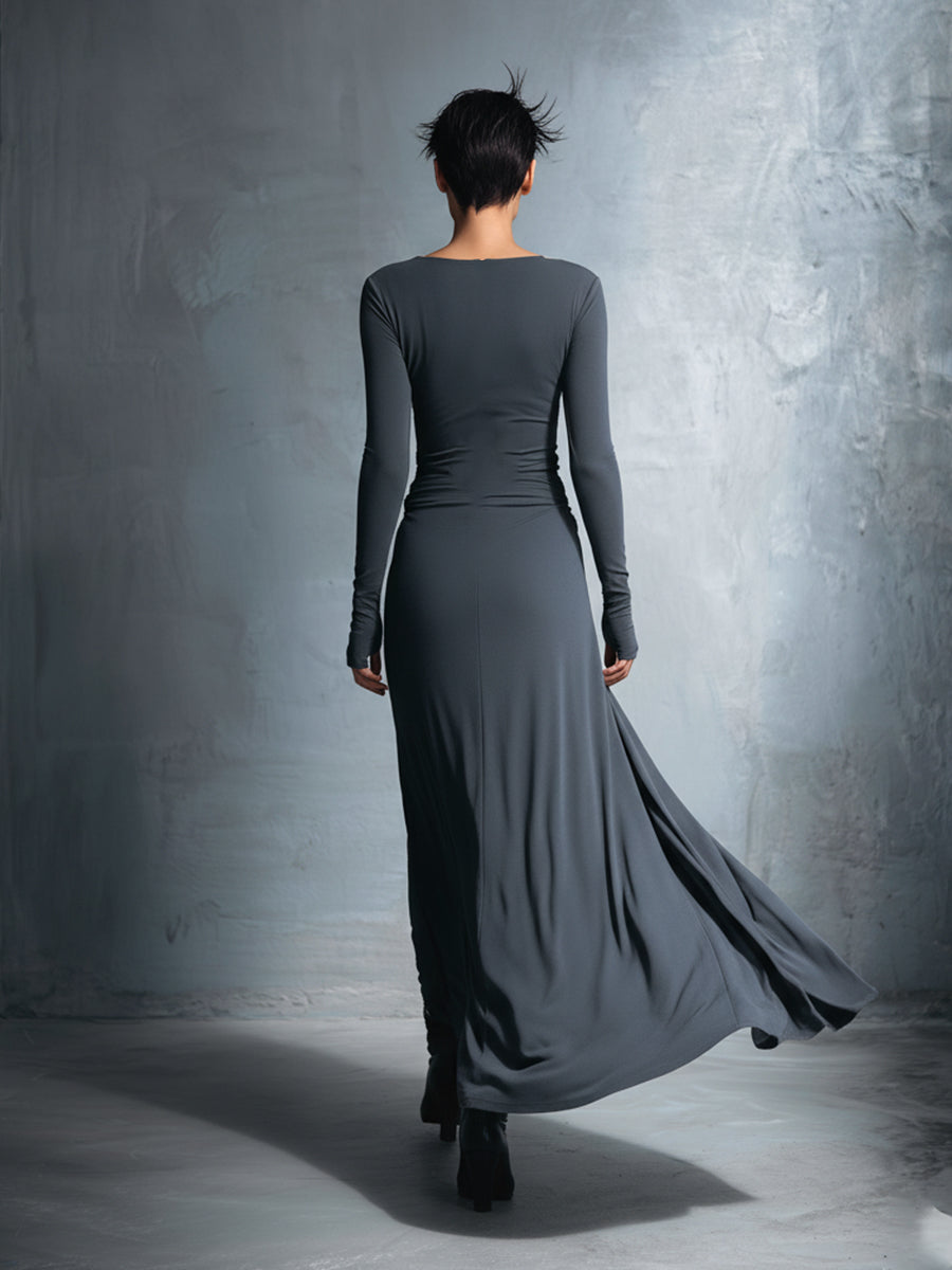 Naomie | Maxi-jurk met Zijde en Knoopdetails