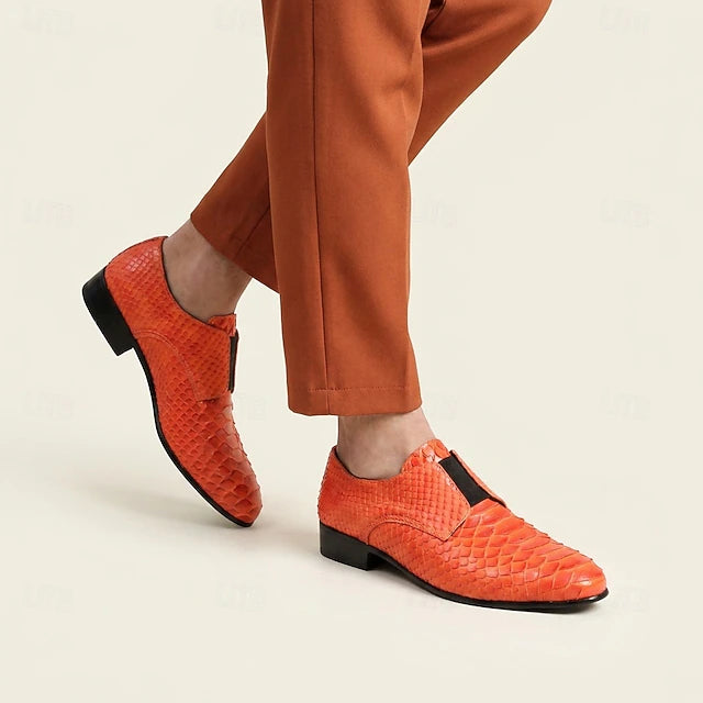 Harrison oranje instapschoenen met reliëf