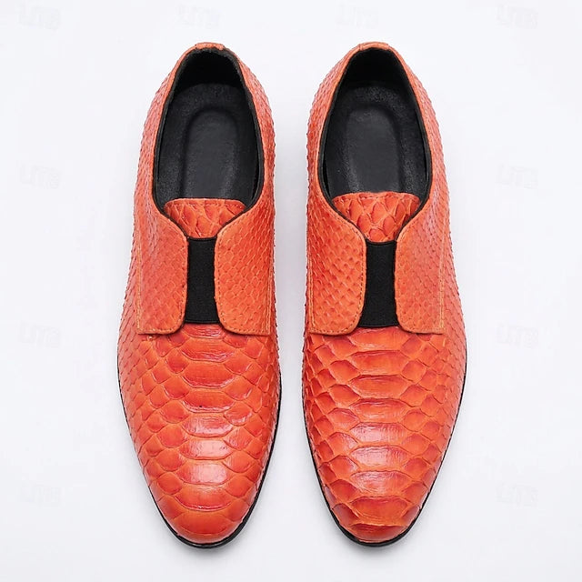 Harrison oranje instapschoenen met reliëf