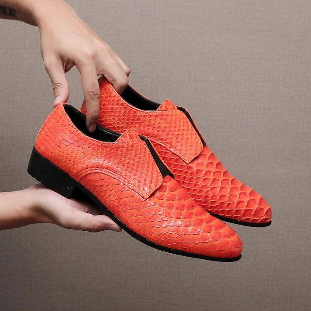 Harrison oranje instapschoenen met reliëf
