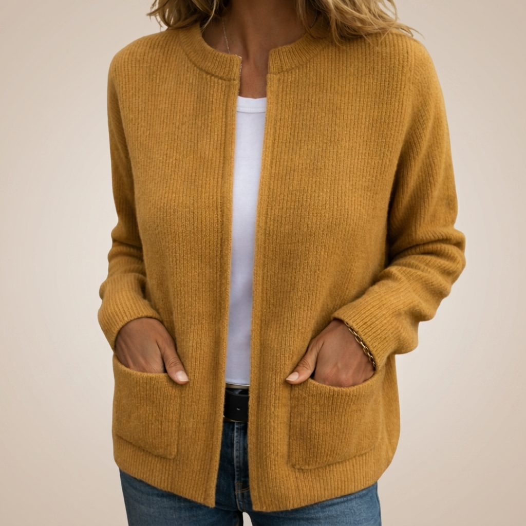 ELINE | WARM GEBREID VEST MET RITS