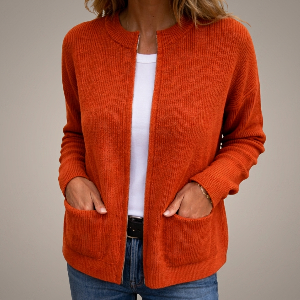 ELINE | WARM GEBREID VEST MET RITS