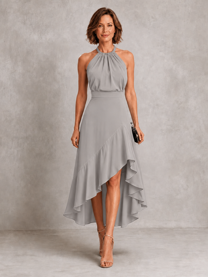 Chloe | Ruffled Hem Halter Top