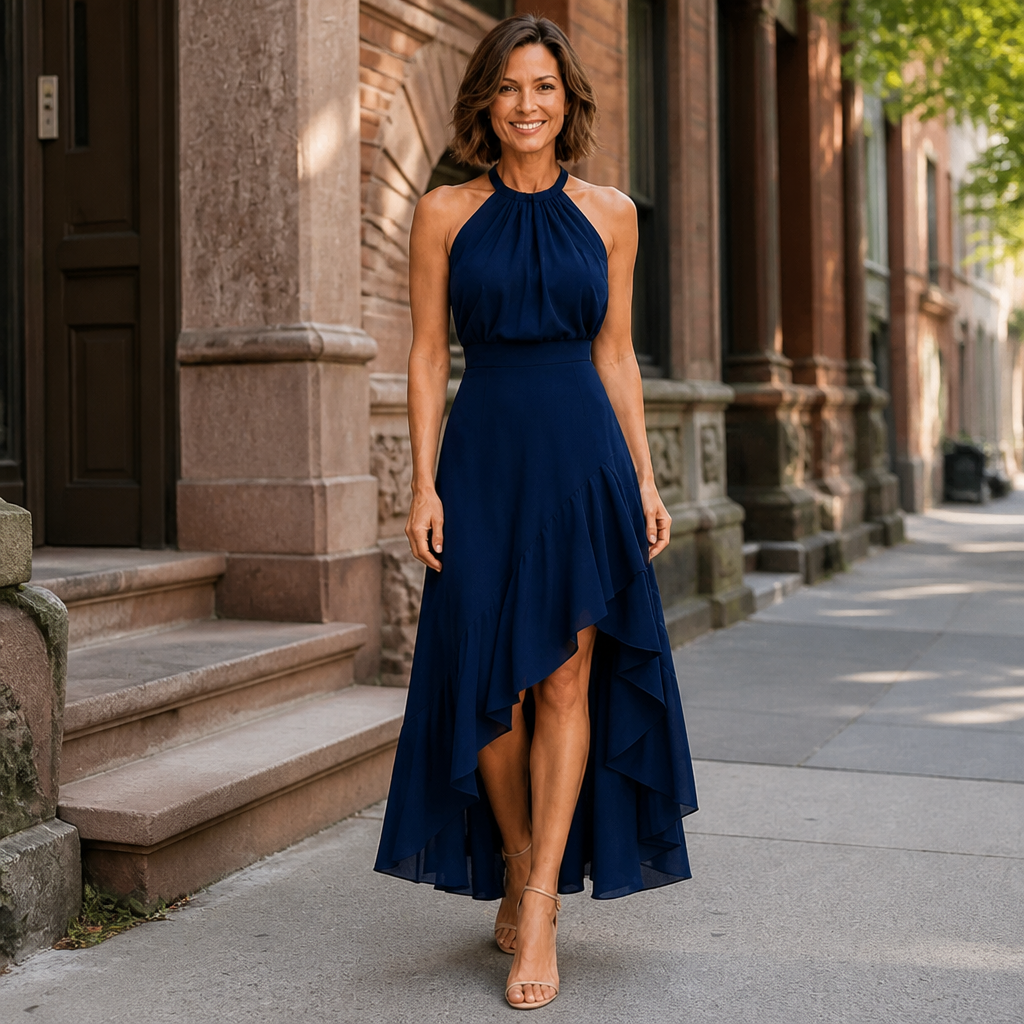 Chloe | Ruffled Hem Halter Top