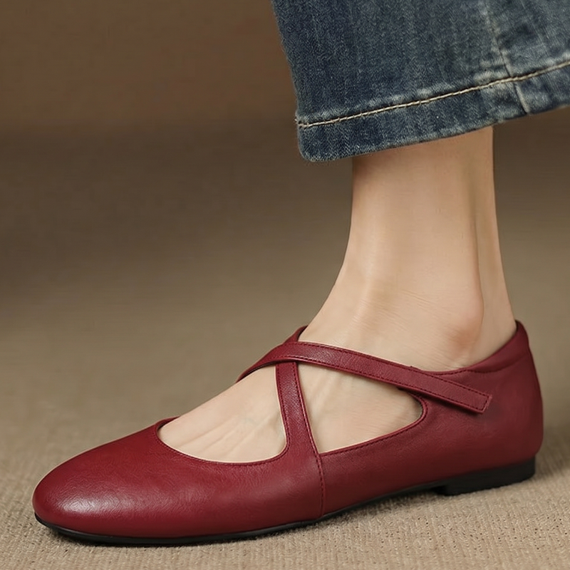 SINÉAD | Cross-Strap Mary Jane Flats