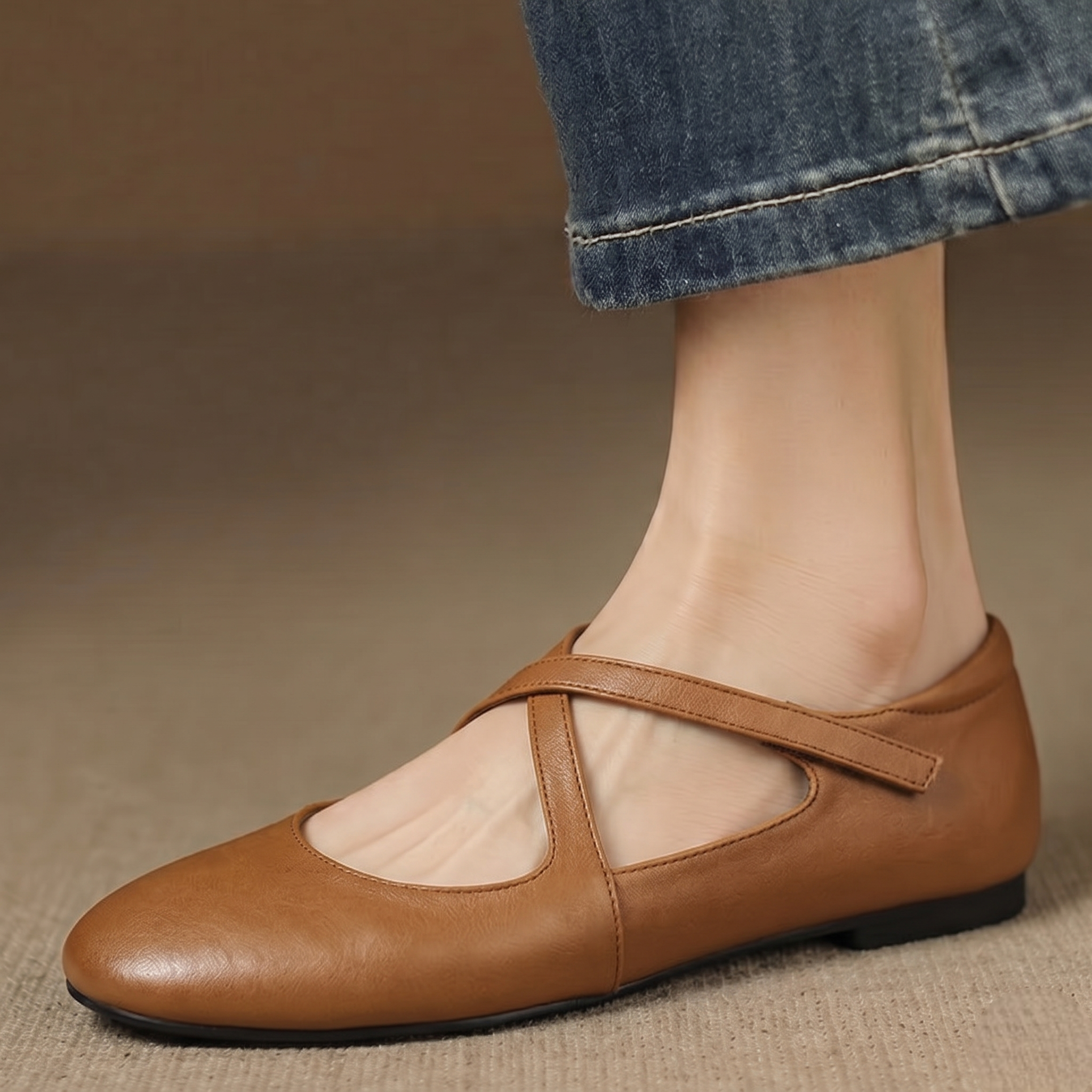 SINÉAD | Cross-Strap Mary Jane Flats