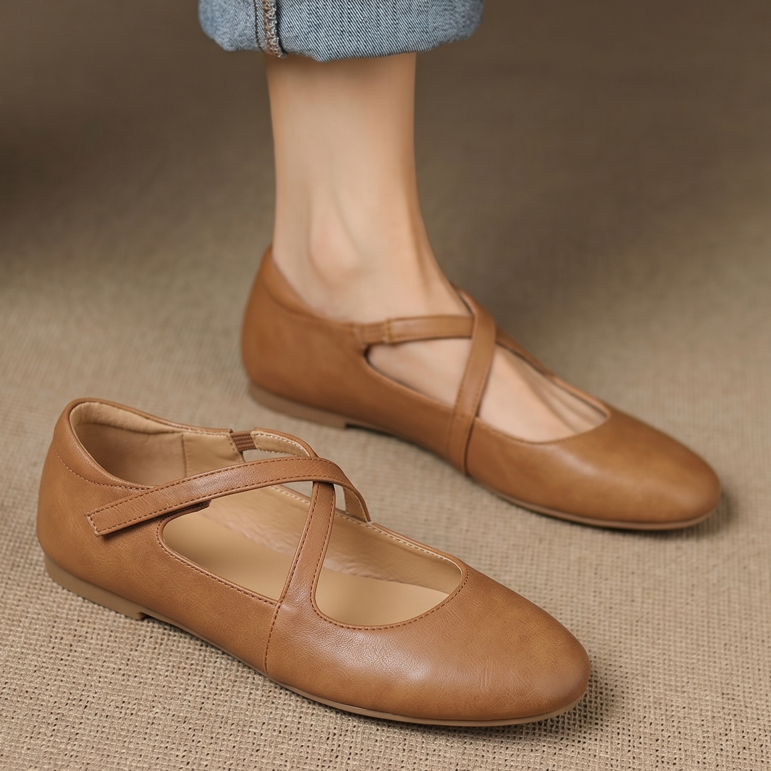 SINÉAD | Cross-Strap Mary Jane Flats