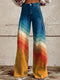 Léa | Retro Chevron Print High-Waist Wide-Leg Jeans