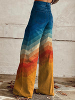 Léa | Retro Chevron Print High-Waist Wide-Leg Jeans