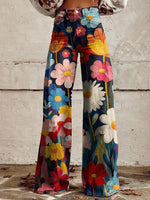 Léa | Retro Chevron Print High-Waist Wide-Leg Jeans