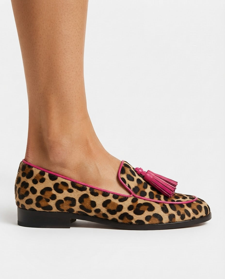 CELINE | MOCASSINS MET LUIPAARDPRINT EN KWASTJES