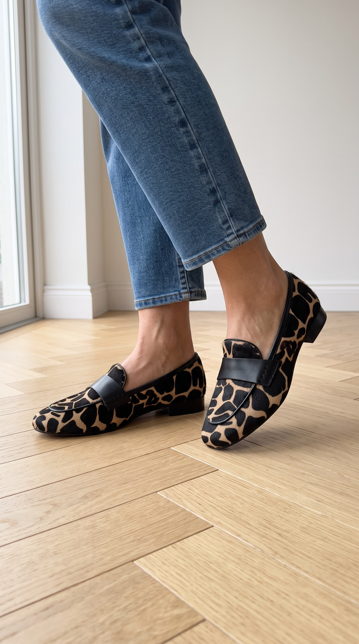 MIEKE | MOCASSINS MET GIRAFPRINT